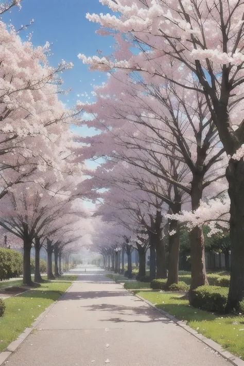 (masterpiece), (ultra quality), (background only:1.2), cherry blossoms, in a park