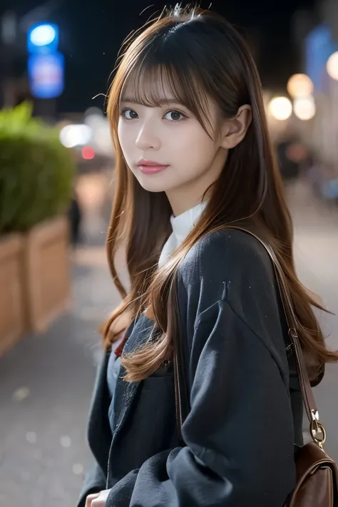 比類なき美貌とショートボブのスタイルで、アイドルらしいスマイルを放つ日本のアイドルの超高画質(UHD)フォトリアリスティック画像を制作します。彼女は、パリッとしたOLの制服に、OLシャツとタイトスカートを合わせ、エロチックな魅力を放っています。舞台は、きらめく光で満たされた星空の下の、幻想的な夜の遊園地。16K解像度とレイトレーシングを駆使し、超リアルなディテールでシーンを捉え、最高品質の影と被写界深度を表現します。自然な柔らかな光と映画のようなライティング技術を駆使し、まさに傑作と言えるプロ仕様の画像を制...