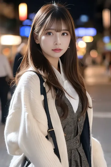 比類なき美貌とショートボブのスタイルで、アイドルらしいスマイルを放つ日本のアイドルの超高画質(UHD)フォトリアリスティック画像を制作します。彼女は、パリッとしたOLの制服に、OLシャツとタイトスカートを合わせ、エロチックな魅力を放っています。舞台は、きらめく光で満たされた星空の下の、幻想的な夜の遊園地。16K解像度とレイトレーシングを駆使し、超リアルなディテールでシーンを捉え、最高品質の影と被写界深度を表現します。自然な柔らかな光と映画のようなライティング技術を駆使し、まさに傑作と言えるプロ仕様の画像を制...