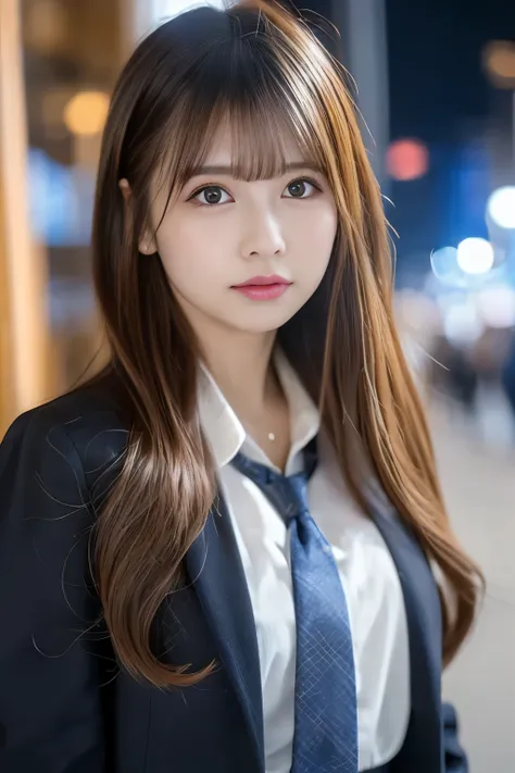 (比類なき美貌とショートボブのスタイルで、アイドルらしいスマイルを放つ日本のアイドルの超高画質(UHD)フォトリアリスティック画像を制作します。彼女は、パリッとした女子高校生の制服に、JKシャツとプリーツスカートを合わせ、エロチックな魅力を放っています。舞台は、きらめく光で満たされた星空の下の、幻想的な夜の遊園地。16K解像度とレイトレーシングを駆使し、超リアルなディテールでシーンを捉え、最高品質の影と被写界深度を表現します。自然な柔らかな光と映画のようなライティング技術を駆使し、まさに傑作と言えるプロ仕様...