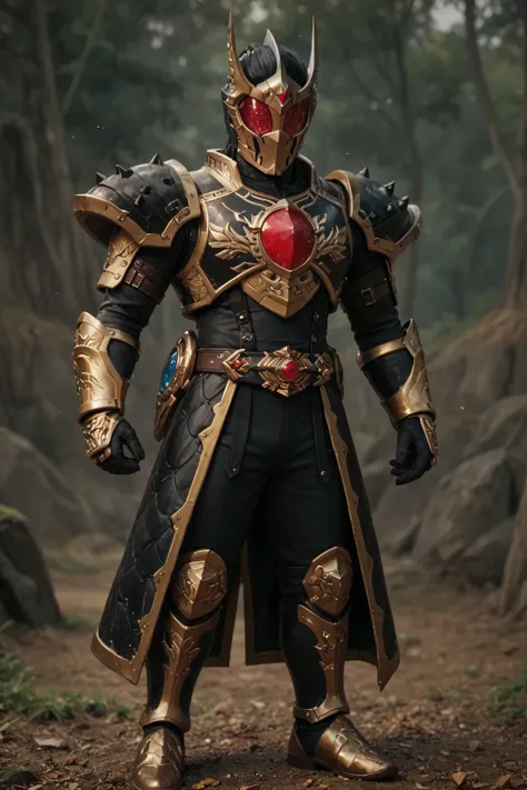 Solo,Male,kamenrider,black and gold armor,
