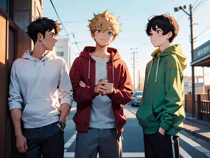 (Best Quality, high definition,Artwork,4K,8K resolution,8k, high definition),( fine details:1.1),(Anime-like:1.2),Anime protagonist,Anime Art,Fresh,Fat is on him ,(( bright, fresh boys:1.4)),,( cool:1.4,cute:1.1),Masculine Thoughts ,Handsome guy, were memb...