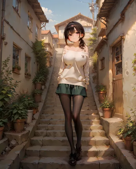 huge breasts,off-shoulder,gigantic breasts,