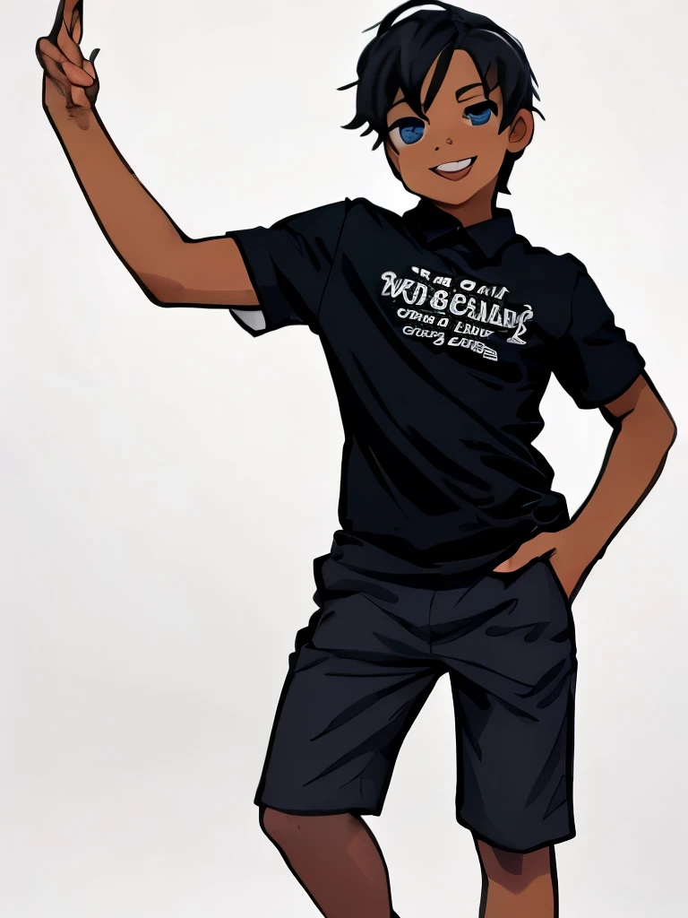 {best quality}, {{masterpiece}}, {highres}, solo, sharp focus, {{total body}}, full body, {{standing}}, {{toe}}, {{businessman}}, , 1boy, 22 years old, black hair, blue eyes, {{{tanned skin}}}, {{dark skin}}, simple background, kindness face, short hair, l...