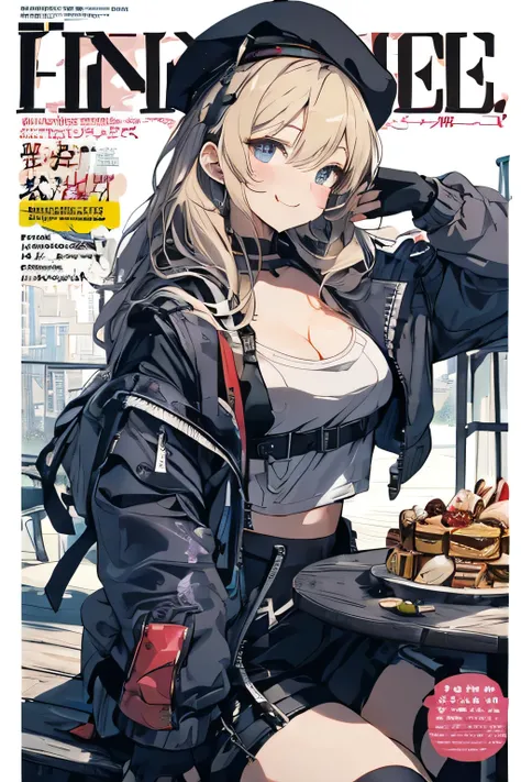 (from below:1.2),(from side:0.9), ((cute Face)), (Close-Up:0.6), ((looking at viewer, holding a icecream)),(Italian sweets magazine cover:1.4), highest quality、(real、photorealistic:1.5),(ultra high resolution,blondes hair,long hair,side ponytail,hair betwe...