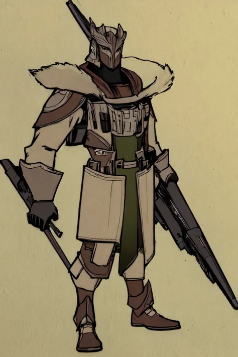 A retro Sci fi OC tribal full body