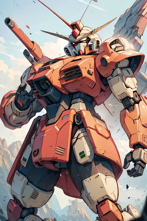 (RX-78) , Gundam, beam rifle, masterpiece, amazing, dynamic production, extremely detailed, extremely beautiful and fain design extremely beautiful and fain colors, high resolution, Cinematic style, illustration,sci-fi, HD, anime, 8k active, premium detail...