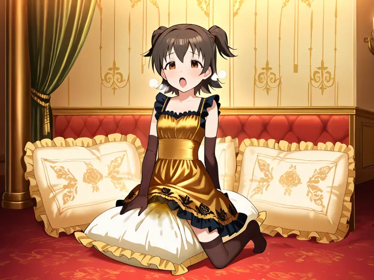 (score_9:0.9),score_8_up,score_7_up,negative_hand, realistic,Akagi_Miria_Cinderella, short hair, black hair, brown eyes, two side up, hair between eyes , lovely small breasts , alice dress, alice in wonderland dress, over elbow glove, satin, 1girl, solo, n...