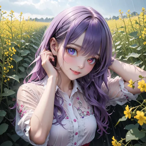 ((Top quality, 8K, highest resolution, masterpiece, ultra-realistic)), ((Beautiful schoolgirl with odd eyes)), ((Heterochromia, red eyes, silver eyes)), ((Sparkling and detailed eyes)), ((Extremely detailed eye depiction)), ((Crystal eyes)), ((Long wavy pl...