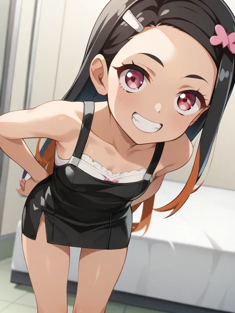score_9, score_8_up, score_7_up, score_6_up, Source_Anime, nsfw，A young little kindergarten girl，baby-like face， big head，round face is watching，skinny:1.3，Kamado Nezuko，small breasts，top quality, very detailed CG Unity 32K wallpaper, depth of written bord...