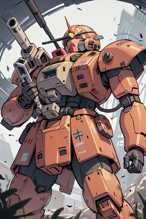 Please draw what you like.8k,MS-05, zaku 1, monoeye, gun,masterpiece ,amazing, dynamic production, extremely detailed, extremely beautiful and fain design extremely beautiful and fain colors, high resolution, cinematic style ,illustration, gundam,sci-fi, H...