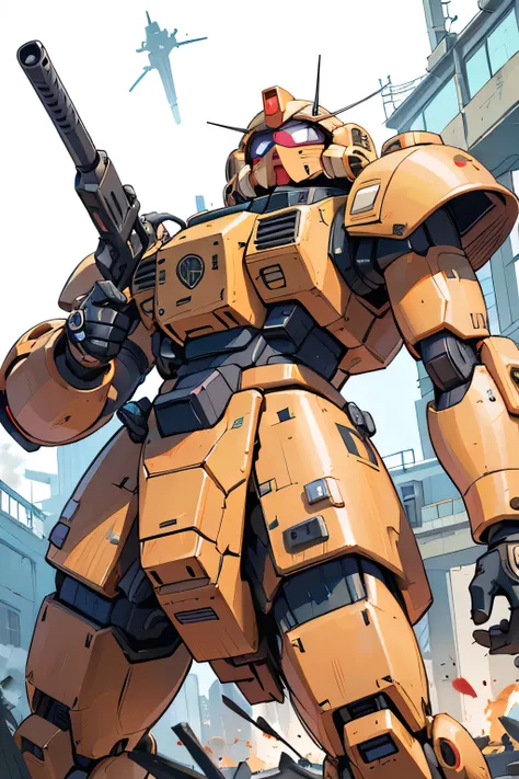 Please draw what you like.8k,MS-05, zaku 1, monoeye, gun,masterpiece ,amazing, dynamic production, extremely detailed, extremely beautiful and fain design extremely beautiful and fain colors, high resolution, cinematic style ,illustration, gundam,sci-fi, H...