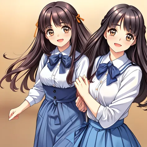 (highest quality, masterpiece:1.2), highest quality, High resolution, 1080p, 8K, (My beautiful pretty girl friend is (walking beside me), turning to me, looking me up, hypnotizing me by neat beauty, ((laughing at me)), (love-story comic heroines), (intelli...