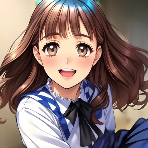 (highest quality, masterpiece:1.2), highest quality, High resolution, 1080p, 8K, (My beautiful pretty girl friend is (walking beside me), turning to me, looking me up, hypnotizing me by neat beauty, ((laughing at me)), (love-story comic heroines), (intelli...