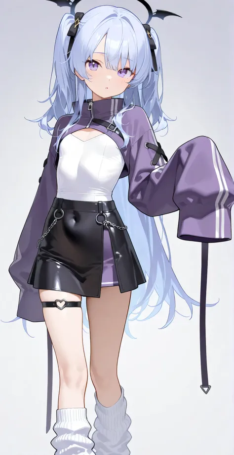 short skirt, flat chest, clothed, covered body, tight clothes, cropped clothes, oversized longsleeve, loose socks, medium breasts, long hair, detailed clothes decoration, sex 