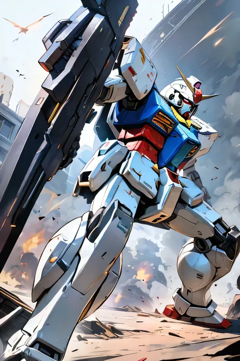 RX-78, Gundam, beam rifle, masterpiece, amazing, dynamic production, extremely detailed, extremely beautiful and fain design extremely beautiful and fain colors, high resolution, Cinematic style, illustration,sci-fi, HD, anime, 8k active, premium detailed,...