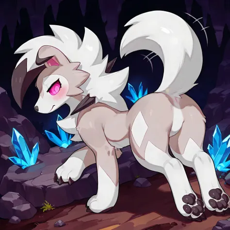 [NSFW♀️] [Click_Remix Version] [Feral+Pokemon] [hypnotized] [Midday_lycanroc] - (by hakudoge), by ayceedee, by eternity zinogre, masterpiece, professional_art, very_detailed, texture_sampling, unreal_engine, shading, shadow, simple_background, detailed_bac...