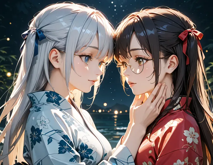 (ultra-detailed)), (highly detailed CG illustration), (best quality:1.2), ultra-highly detailed, colorful composition, artistic photoshoot, 2girls, duo focus, 2girls is Marika and Sena, Yuri:1.3, (they reach out their arms and hold hands:1.4), upper body:1...