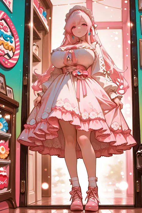 Highest Quality、anime style、masterpiece、iPhone camera-style portrait photo、soft background blur（Bokeh）、natural skin tone、REALISTIC LIGHTING、Beautiful girl、Huge Breasts、perfect body line、

(Two ta fashion women standing on Takeshita Street in Harajuku:1.3)、...