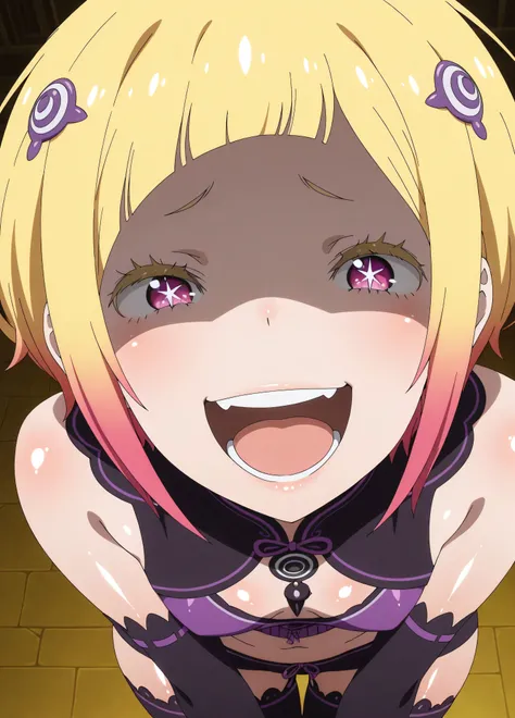 , Capella,re:zero
High quality ,  best quality , masterpiece,  High Resolution , detailed face( LoRA: Capella),anatomically correct, detailed hairstyle( LoRA: Capella),anime Coloring
solo, 1 girl
,multicolored hair,blonde hair,short hair,pink eyes,(shiny s...