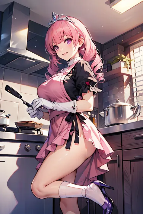 High Quality,4K real,Detailed Explanation,最High Quality,Studio Lighting,clear focus for December,Physically Based Rendering,Detailed Explanation, Brilliant Color Scheme ,big pink twin drill,cat-like eyes ,white skin,PURPLE EYES,Shining eyes,Cute girls,I ha...
