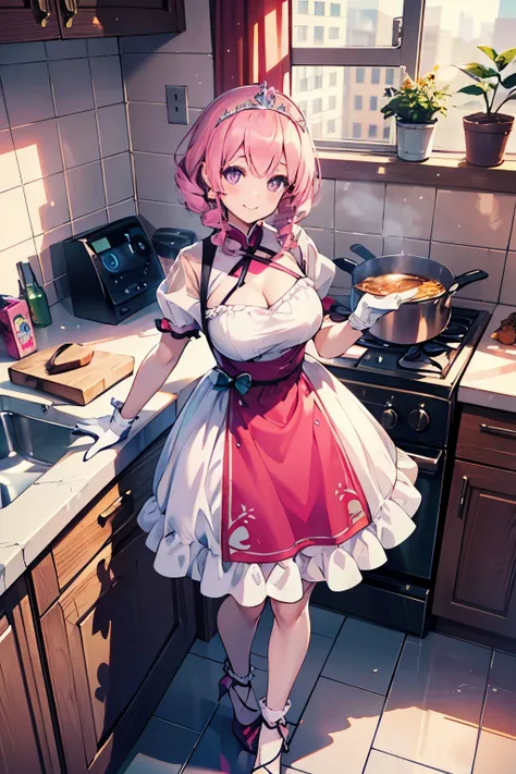 High Quality,4K real,Detailed Explanation,最High Quality,Studio Lighting,clear focus for December,Physically Based Rendering,Detailed Explanation, Brilliant Color Scheme ,big pink twin drill,cat-like eyes ,white skin,PURPLE EYES,Shining eyes,Cute girls,I ha...