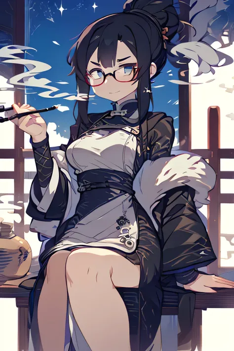 28 years old、Japanese Woman、38 years old、145 cm tall、Japanese Woman、Babyface、round face、silver hair、Round chin、My gills are slightly stretched、Narrow eyes、The eyebrows are darker、Vertical perm、Semi-long、C-cup bust、wearing round glasses、splitting the screen...
