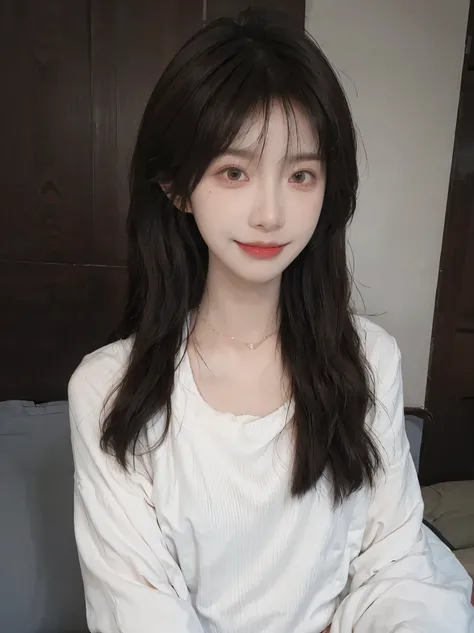 Best quality， ultra high resolution， （realisticlying：1.4），Cute Hairpin，Miss Baoyu，2 girls, slender beauty:1.4, Abdominal muscles:1.1, (Brown hair, medium :1.3),  long pink sweater:1.1, school,Delicate small face ，delicate eyes，double eyelid，Smile， Choker N...