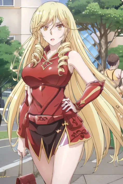 It depicts a 20 year old woman wearing trendy casual clothes，Blonde，Blondeロングヘアーの女性は描けますか，Big breastsと更にBig breastsを描いてください，wearing trendy casual clothes，wearing trendy casual wear，A face is absolutely necessary，     city tour             ,Walking around t...