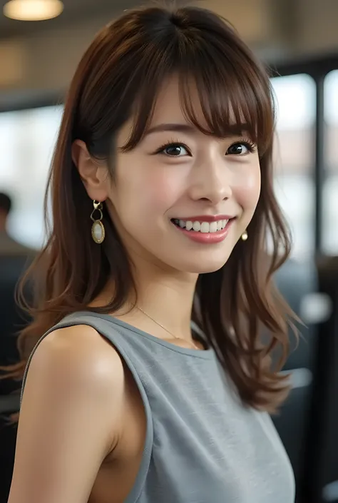       Super Real ,       Photoreal   ,       she looks so happy      , shadow,           Global Illuminations          , Alone, (Japanese women in their 20s :1.5),      very beautiful、     cute smile ,    Slim,    brown hair ，　Beautiful Legs ， Long, slende...