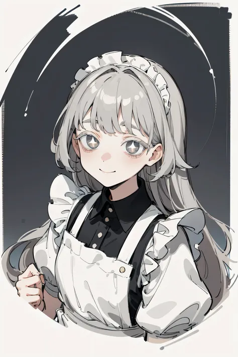 ( Masterpiece, hang next to it, super high quality, Jung Kwon, sketch:1.1), ((Portrait)), 1 Muppet girl, downstairs, young long hair gray hair, Straight Hair, straight bangs, ((light gray eyes, white eyes)), ( dark face , Eye bags:1.2), (Colored eyelash...