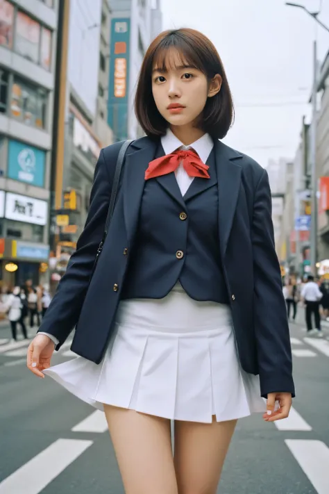 Tokyo, Shibuya Scramble Crossing, crosswalk, (8k, ultra-high resolution, highest quality, masterpiece:1.2), Masterpiece, best quality, illustration, ultra detailed, finely detailed, high resolution, 8k wallpaper, perfect dynamic composition, beautifully de...
