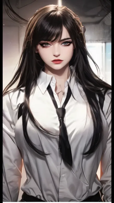 Convert to a realistic portrait,(Photorealistic : 1.5) ,grey pupils,detailed image,( double lid eyes:1.2) (upturned eyes: 1.3),(long eyes: 1.2) ,(cat eyelashes:1.2),retain her head structure,thin straight eyebrows,clear image, highly detailed