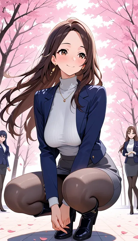 score_9, score_8_up, score_7_up, Source_Anime Top Quality、8k、masterpiece、Natural Light、and high precision、perfect anatomy、one woman、medium breasts, sagging breasts:1.6, voluptuous body:1.6, (nu), parted bangs, brown hair, long hair, brown eyes, (Smile Yan、...