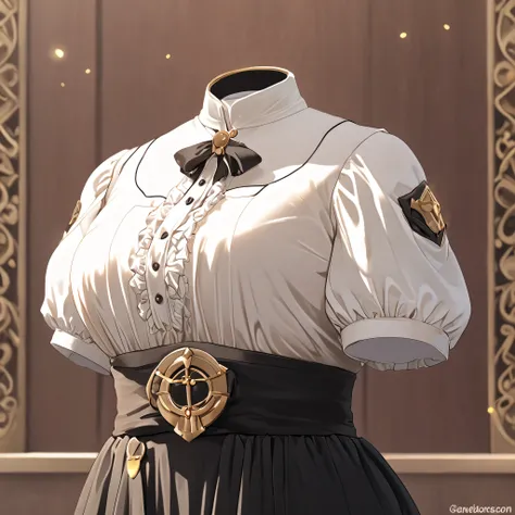 Hilda Valentine Goneril, white blouse, black skirt, Garreg Mach uniform, masterpiece, cute pose, in university, (invisible:1.5, no humans:1.5, headless:1.5, faceless:1.5), cute big huge breasts, detailed cloth texture, extremely details, close-up to breast...