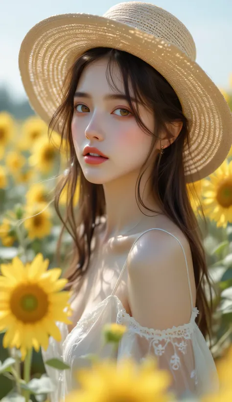 one female, ((Highest quality)), ((masterpiece)), (detailed), ((very detailed face)), High resolution photograph, full body portrait, slim face, pretty woman, (dark brown long hair), brown eyes, detail eyes, double eyelids, (Beautiful Delicate Eyes and Lip...