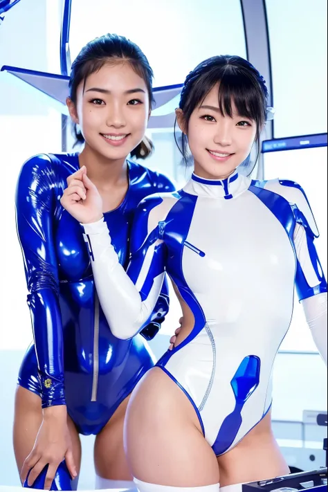 ( Highest Quality , High Definition, masterpiece:1.2),  Highly detailed,  present:1.37, ( perfect anatomy ), full body,  Cowboy Shots,  cute and perfect 20 year old Japanese female athlete,( Cyborg transformation surgery  ),( Smile:1.2),  Beautiful Eyes, D...