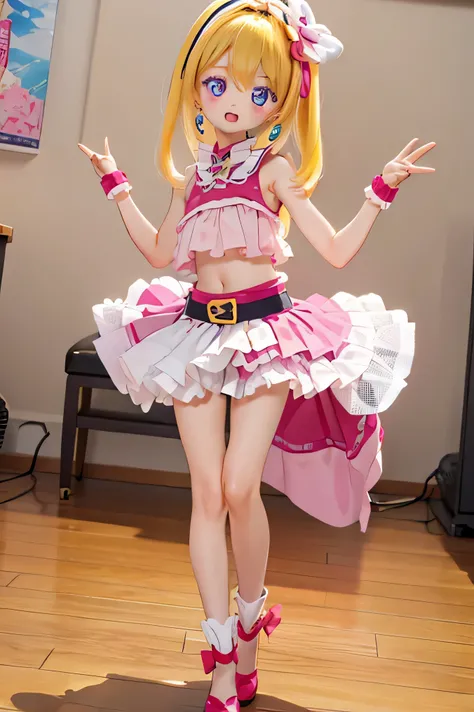 Pretty Cure、、young girl putting her left foot down、、Stand up and dance　(((big )))