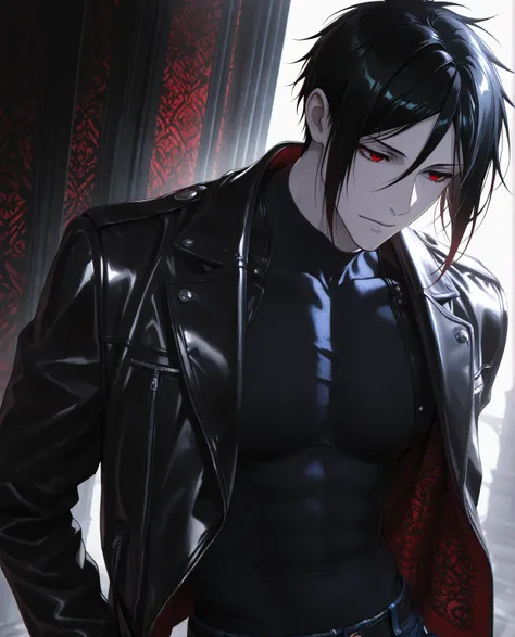 (masterpiece:1.2), (best quality:1.2), (very aesthetic:1.2), ,(newest),(highly detailed),(dynamic lighting),(cinematic lighting),1 man, adult, Sebastian Michaelis, Kuroshitsuji, solo, black hair, red eyes, handsome, sexy man, sensual, pale skin
,solo, cool...