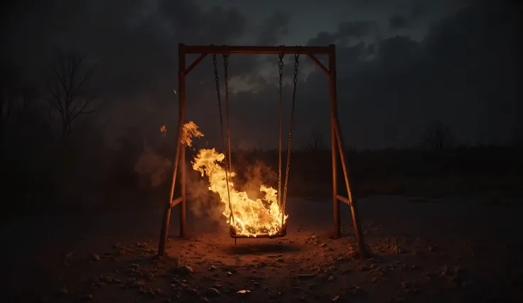 MYSTERIOUS AND SINISTER swing set on fire