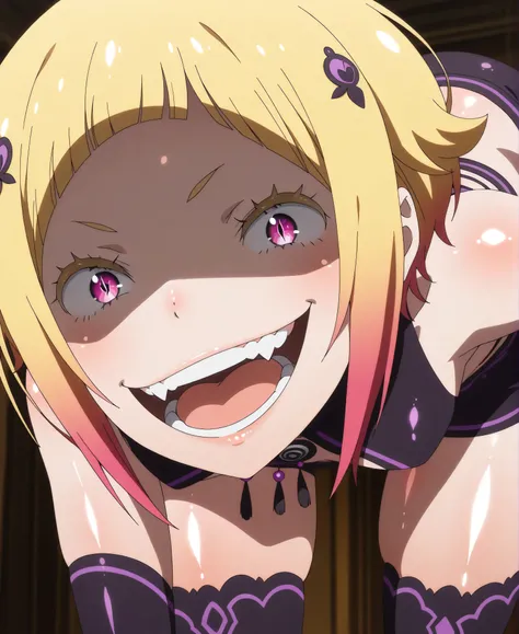, Capella,re:zero
High quality ,  best quality , masterpiece,  High Resolution , detailed face( LoRA: Capella),anatomically correct, detailed hairstyle( LoRA: Capella),anime Coloring
solo, 1 girl
,multicolored hair,blonde hair,short hair,pink eyes,(shiny s...