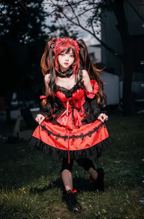 ((TOKISAKI KURUMI_DATE A LIVE)) photorealistic)),(highlight hair)), Light reflection, (( HD )),((upper body)), (((best quality, masterpiece))), (masterpiece) (best quality) (detail) (8k) (HDR) (wallpaper) (cinematic lighting) (sharp focuasterpiece, best qu...