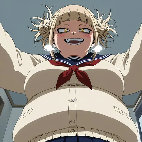 , toga himiko, my hero academia
High quality ,  best quality , masterpiece,  High Resolution , detailed face( LoRA: toga),anatomically correct, detailed hairstyle( LoRA: toga),anime Coloring
solo, 1 girl
bangs, blonde hair, yellow eyes, blunt bangs, hair b...