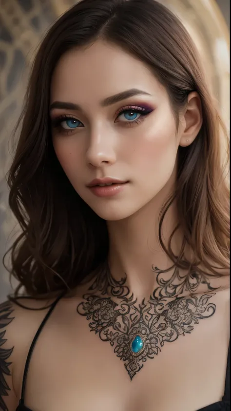 A breathtaking full body portrait of pure femininity, highlighting unparalleled beauty, captivating eyes, and skillful makeup with blush. The scene is adorned with intricate details, and the harmonious background creates a perfect balance. (Breathtaking po...
