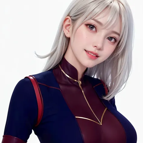 (masterpiece:1.5), (8k, photorealistic, RAW photo, best quality: 1.4), ultra high res, ultra realistic, highly detailed, golden ratio, (1 woman:1.5), 26 years old, beautiful face, (realistic face), (medium hair ,white hair ,parted bang:1.5), (parted bangs:...