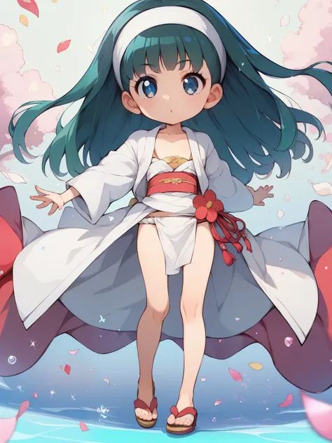 score_9, score_8_up, score_7_up, score_6_up, Source_Anime, nsfw，(little kindergarten girl、baby-like face， big head，round face，skinny:1.3，flat chest with one hand around your mouth，Extremely detailed, professional photos [cute] loincloth girls wearing Hakat...