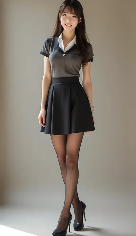 Super Real , Photoreal , (Full body image:1.5), She looks so happy , shadow, Global Illumination , Alone, (Japanese woman in her 20s :1.5), very beautiful、 cute smile , Slim, brown hair , Beautiful L...