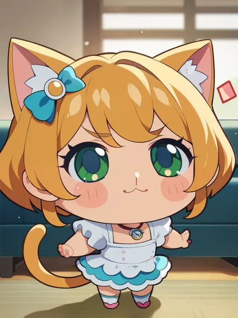 score_9, score_8_up, score_7_up, score_6_up, Source_Anime, nsfw，( chibi:1.6)，(little kindergarten girl，baby-like face， big head，round face，skinny:1.3，flat chest with one hand around your mouth，young ，cat，Cat tail，Ride on top of the Roomba cleaning robot , ...