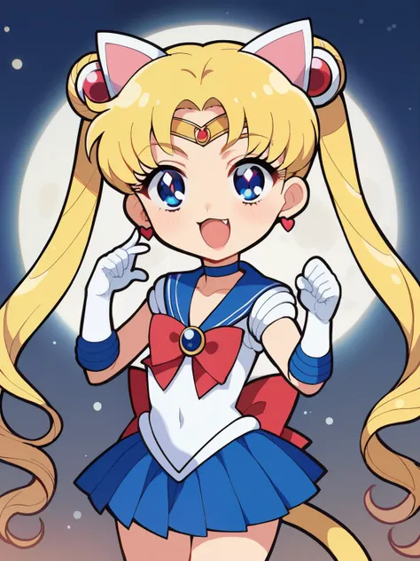 score_9, score_8_up, score_7_up, score_6_up, Source_Anime, nsfw，( chibi:1.4)、Alone, (((young woman))), (sharp face), (skin:1.2), collarbone, cute face, Beautiful appearance, long eyelashes, (Bunhead, twin tails), chest, Cat ears，Cat tail，非常に詳細な顔とskinのテクスチャ...
