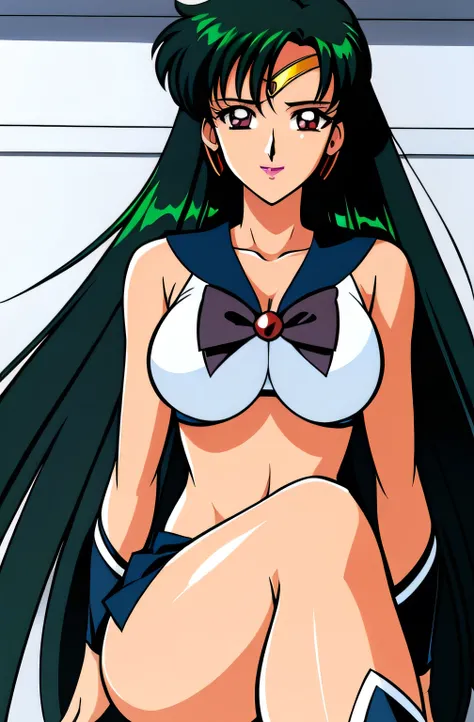  A woman with a lovely smile，draw her facial expression even more delicately，face is absolutely necessary，can you draw a sailor suit，draw a dark blue pleated miniskirt，Whiteware ，I'm wearing dark blue boots，   face is absolutely necessary，accurately depict...